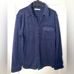 Outerknown Hightide Snap Shirt Night (Blue) Large Plush Terry Loungewear Large